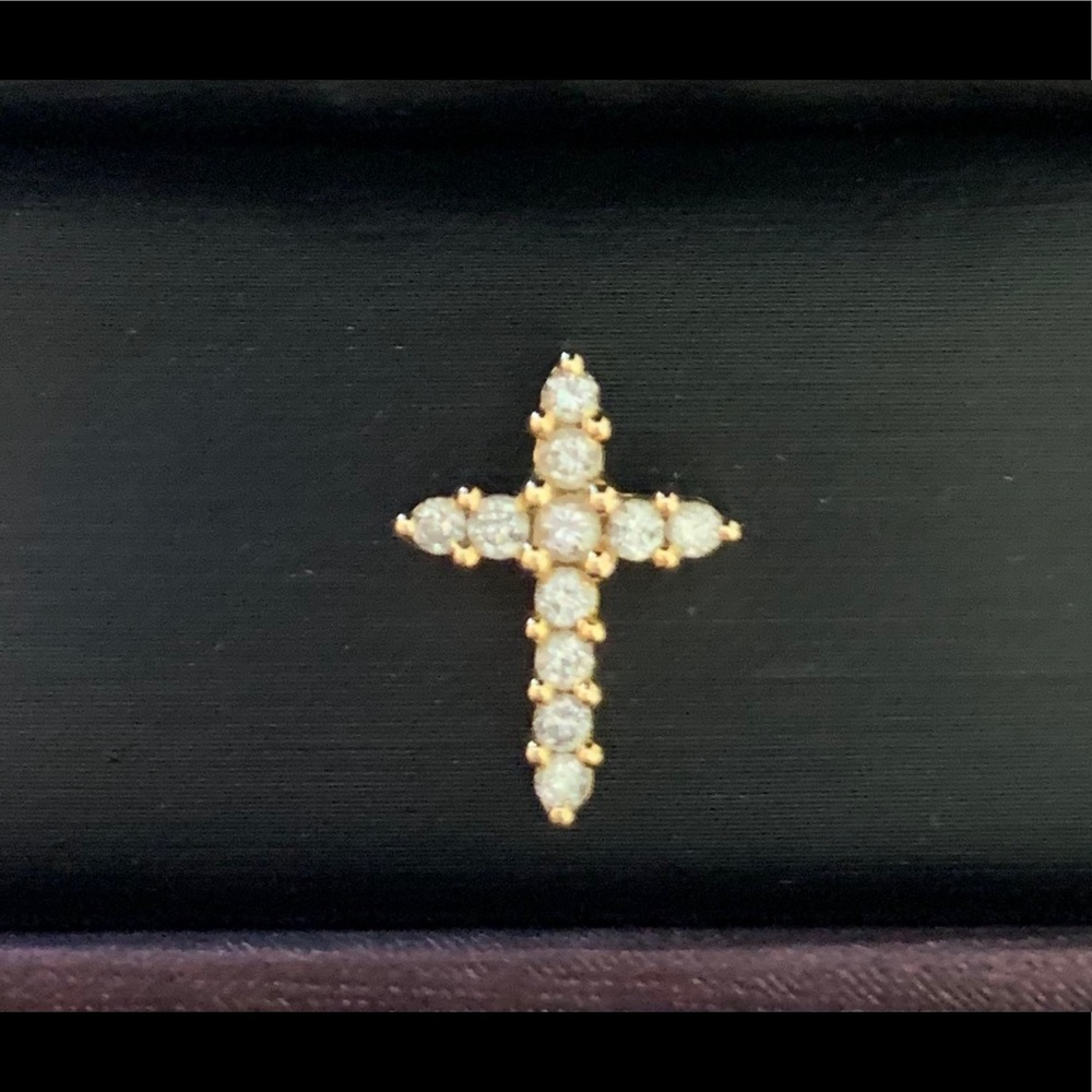 14K Gold Cross Charm